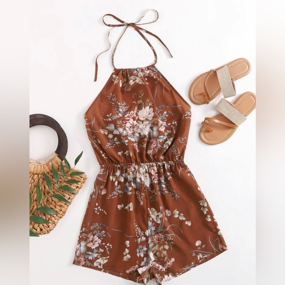 SHEIN halter neck romper in size Lg